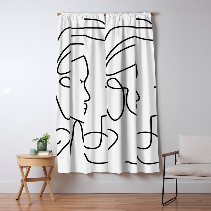 One Line Portrait 1 Window Curtain Gallery Image 5