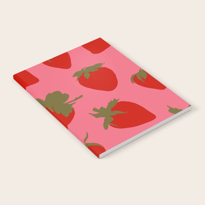 Strawberries Pattern on Pink Notebook Gallery Image 2