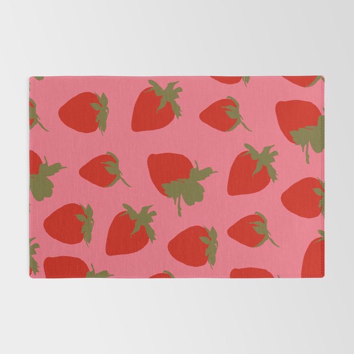 Strawberries Pattern on Pink Rug Gallery Image 2