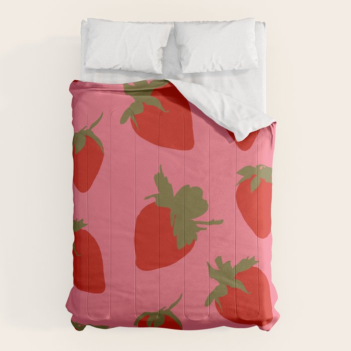 Strawberries Pattern on Pink Comforter Gallery Image 6