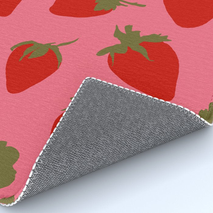 Strawberries Pattern on Pink Rug Gallery Image 4