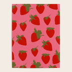 Strawberries Pattern on Pink Poster Gallery Image 4
