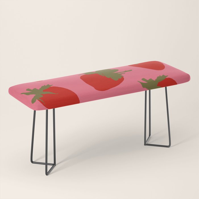 Strawberries Pattern on Pink Bench Gallery Image 1