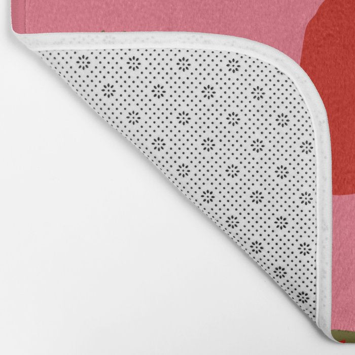 Strawberries Pattern on Pink Bath Mat Gallery Image 2