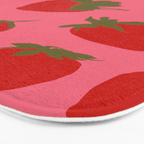 Strawberries Pattern on Pink Bath Mat Gallery Image 3
