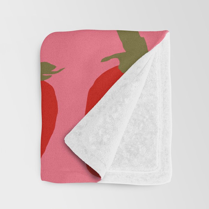 Strawberries Pattern on Pink Throw Blanket Gallery Image 3