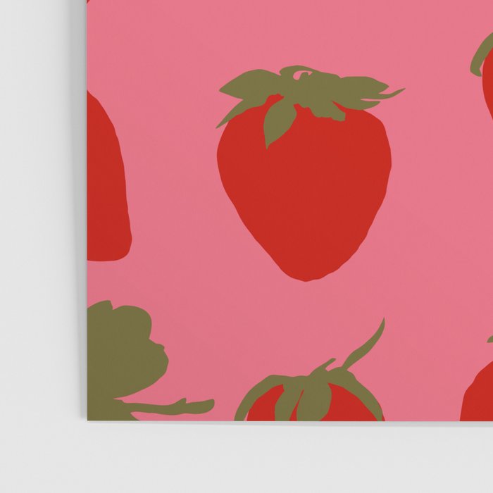 Strawberries Pattern on Pink Poster Gallery Image 3