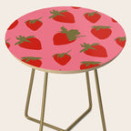 Strawberries Pattern on Pink Side Table Gallery Image 2