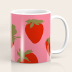Strawberries Pattern on Pink Coffee Mug Gallery Image 1