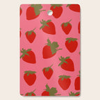 Strawberries Pattern on Pink Cutting Board Gallery Image 1