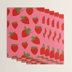 Strawberries Pattern on Pink Wrapping Paper Gallery Image 3