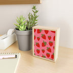 Strawberries Pattern on Pink Mini Art Print Gallery Image 2