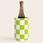 Retro vintage check: neon green and ice cream white Wine Chiller Gallery Image 3