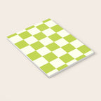 Retro vintage check: neon green and ice cream white Notebook Gallery Image 3