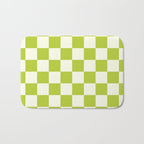 Retro vintage check: neon green and ice cream white Bath Mat Gallery Image 1
