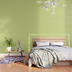 Retro vintage check: neon green and ice cream white Wallpaper Gallery Image 3