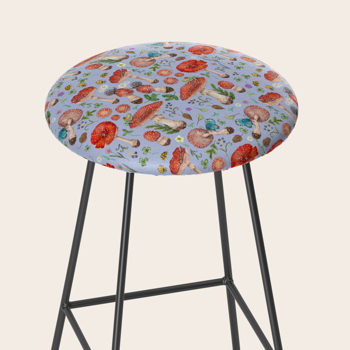 Lovely Red Mushrooms - Bluebg Stool Gallery Image 2