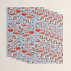 Lovely Red Mushrooms - Bluebg Wrapping Paper Gallery Image 3
