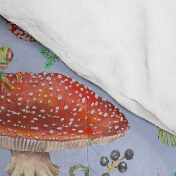 Lovely Red Mushrooms - Bluebg Comforter Gallery Image 4