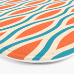 Mid Century Modern Decoration 442 Orange Beige and Turquoise Bath Mat Gallery Image 3