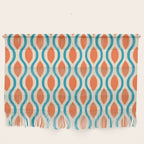 Mid Century Modern Decoration 442 Orange Beige and Turquoise Wall Hanging Gallery Image 1