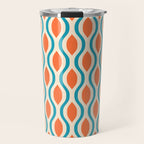 Mid Century Modern Decoration 442 Orange Beige and Turquoise Travel Mug Gallery Image 1
