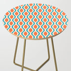 Mid Century Modern Decoration 442 Orange Beige and Turquoise Side Table Gallery Image 2