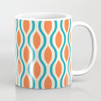 Mid Century Modern Decoration 442 Orange Beige and Turquoise Coffee Mug Gallery Image 1