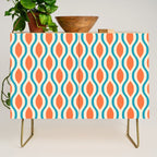 Mid Century Modern Decoration 442 Orange Beige and Turquoise Credenza Gallery Image 1