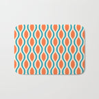 Mid Century Modern Decoration 442 Orange Beige and Turquoise Bath Mat Gallery Image 1