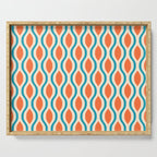 Mid Century Modern Decoration 442 Orange Beige and Turquoise Serving Tray Gallery Image 1