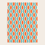 Mid Century Modern Decoration 442 Orange Beige and Turquoise Poster Gallery Image 4