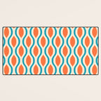 Mid Century Modern Decoration 442 Orange Beige and Turquoise Desk Mat Gallery Image 3