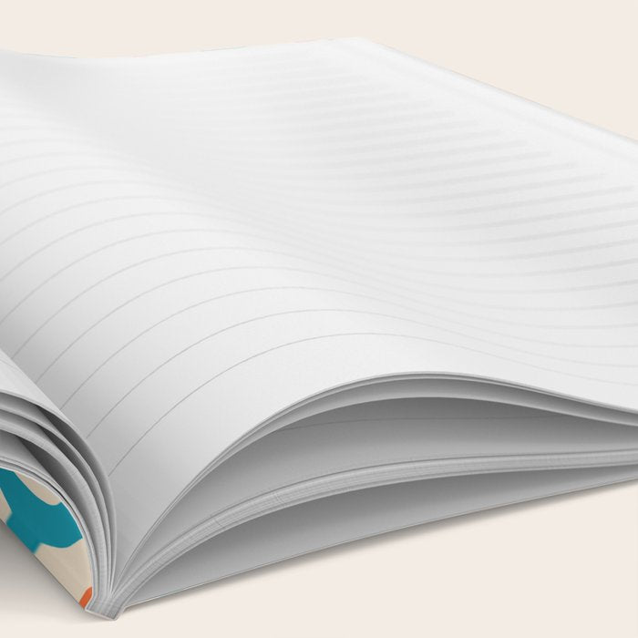Mid Century Modern Decoration 442 Orange Beige and Turquoise Notebook Gallery Image 2