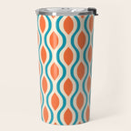 Mid Century Modern Decoration 442 Orange Beige and Turquoise Travel Mug Gallery Image 2