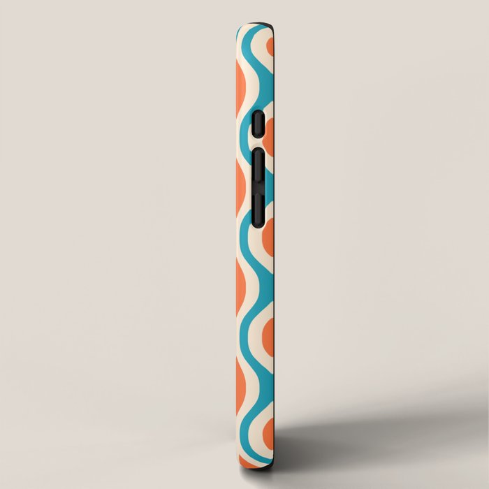 Mid Century Modern Decoration 442 Orange Beige and Turquoise iPhone Case Gallery Image 2