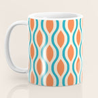Mid Century Modern Decoration 442 Orange Beige and Turquoise Coffee Mug Gallery Image 3