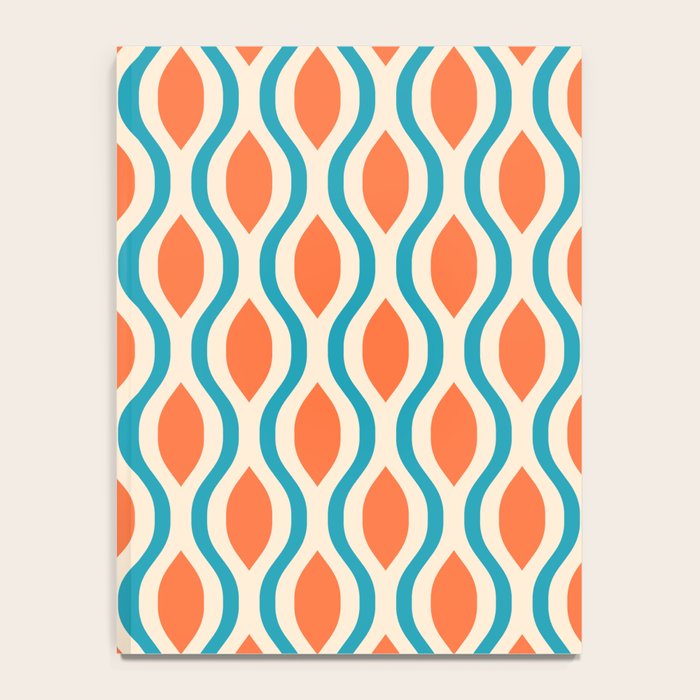 Mid Century Modern Decoration 442 Orange Beige and Turquoise Notebook Gallery Image 4