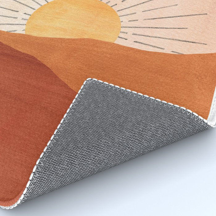 Abstract terracotta landscape, sun and desert, sunrise #1 Rug Gallery Image 4