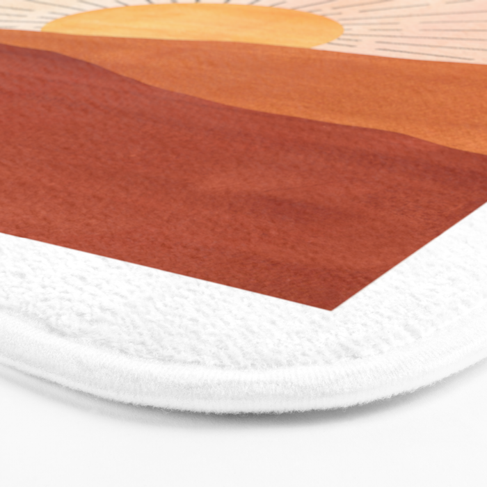 Abstract terracotta landscape, sun and desert, sunrise #1 Bath Mat Gallery Image 3