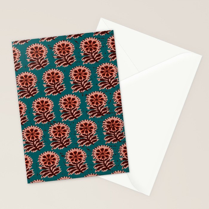 MACHA TEAL COSMOS Stationery Card Gallery Image 2