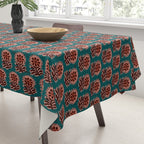 MACHA TEAL COSMOS Tablecloth Gallery Image 3