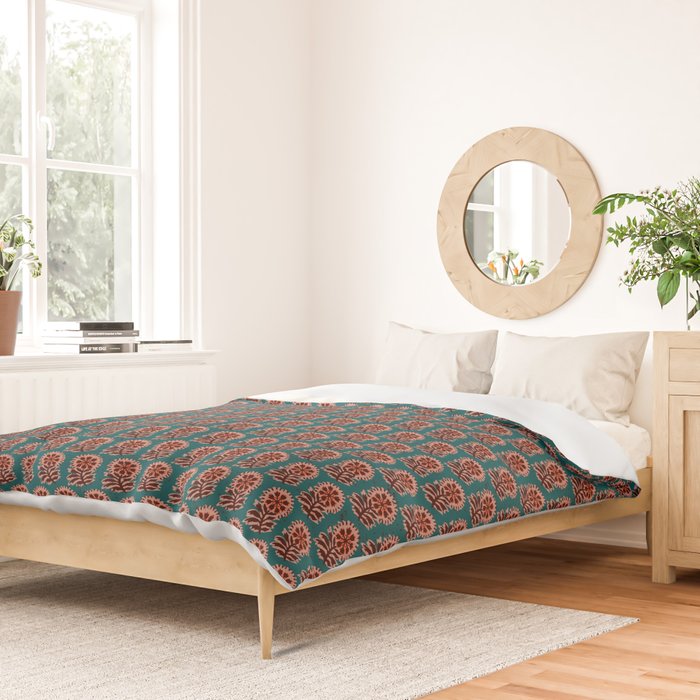 MACHA TEAL COSMOS Duvet Cover Gallery Image 2