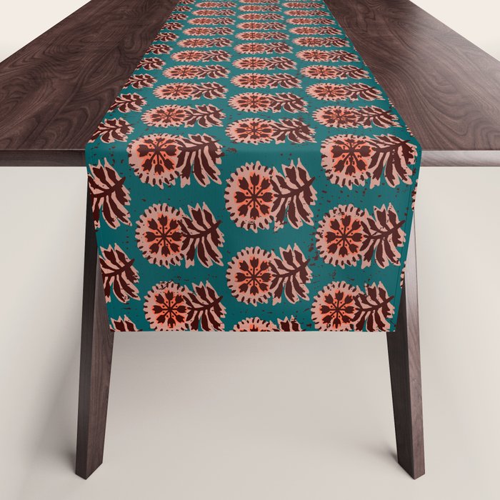MACHA TEAL COSMOS Table Runner Gallery Image 1