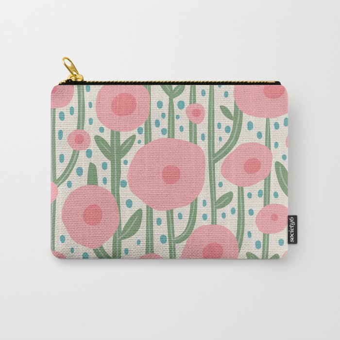 Flower Market Amsterdam Retro Scandi Spring Print Carry All Pouch Gallery Image 1