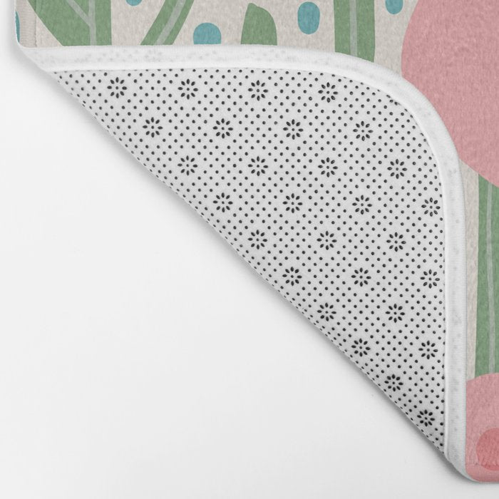 Flower Market Amsterdam Retro Scandi Spring Print Bath Mat Gallery Image 2