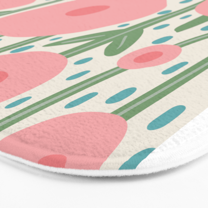 Flower Market Amsterdam Retro Scandi Spring Print Bath Mat Gallery Image 3