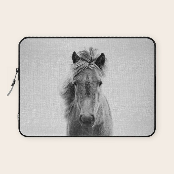 Wild Horse - Black & White Laptop Sleeve Gallery Image 1
