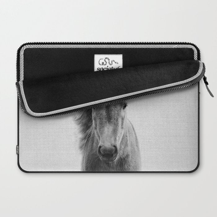 Wild Horse - Black & White Laptop Sleeve Gallery Image 2