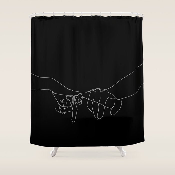 Black Pinky Swear Shower Curtain Gallery Image 1